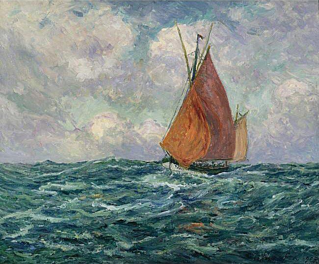 Maxime Maufra Thonier en mer China oil painting art